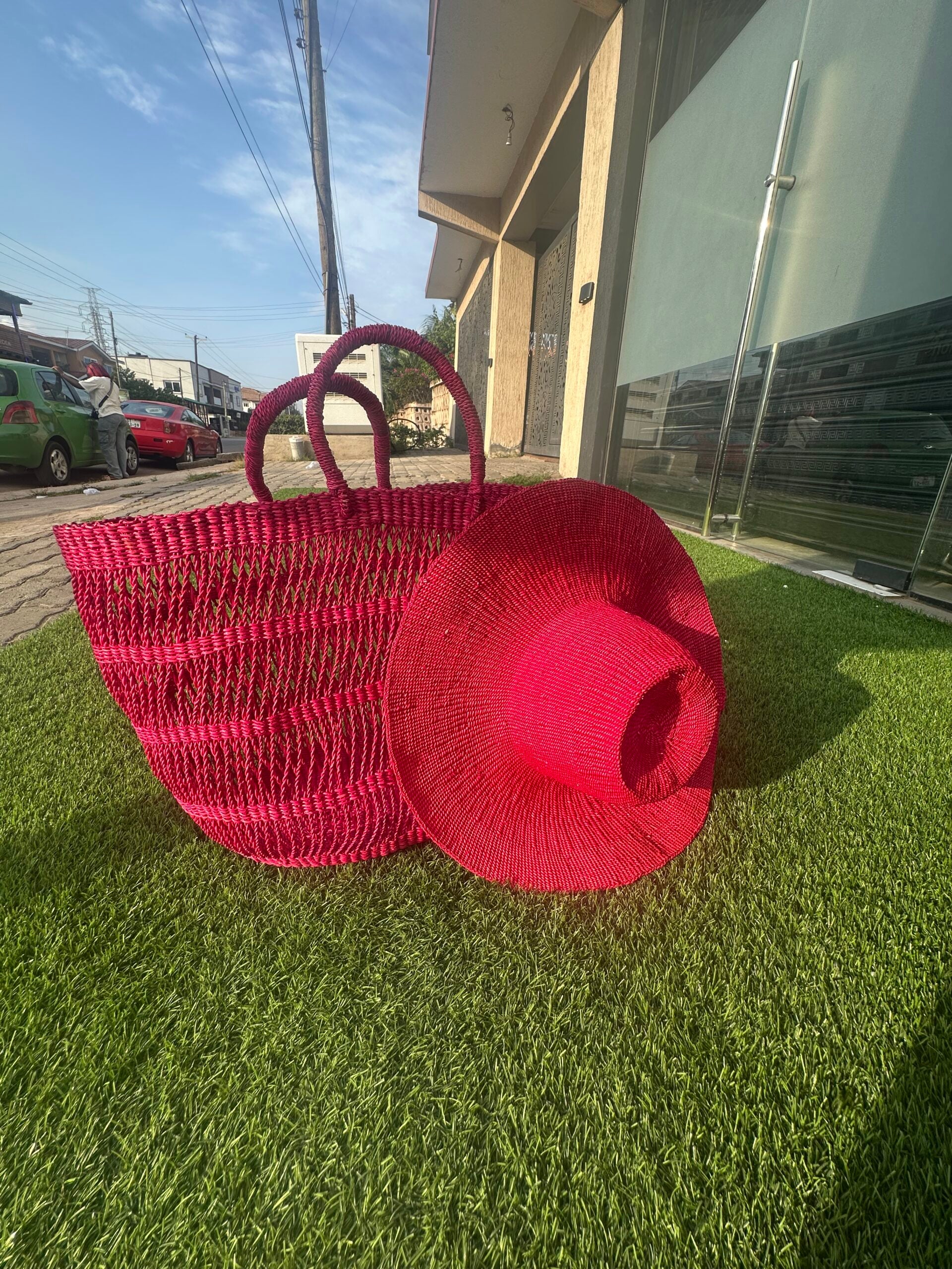 Tipura Samba Set: Bolga Weave Bag & Hat Duo image 0